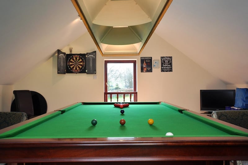 The games room above the garage
