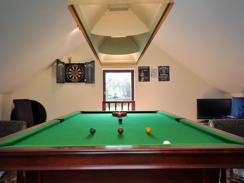 The games room above the garage
