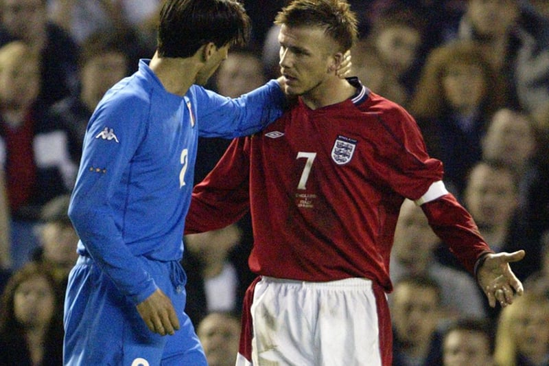 David Beckham isn't happy after a late challenge with England under increasing pressure.