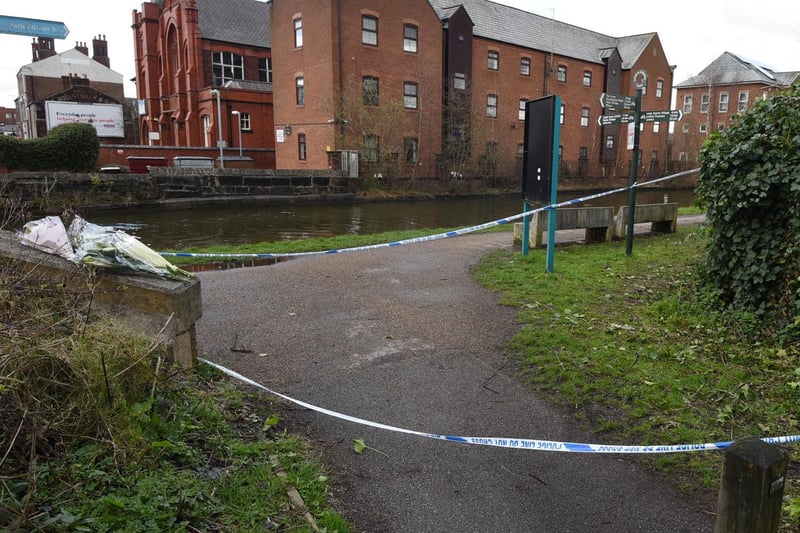 A police cordon remains in place, off King Street, Leigh.
