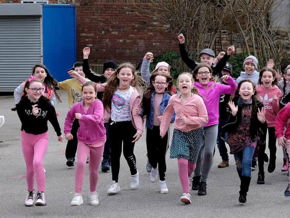 Friarage School pupils had a special pink day in aid of brain tumour research month in memory of former pupil Jessica Saye.