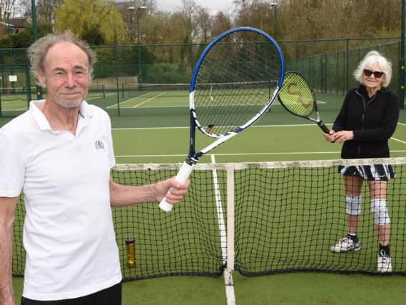 Club president Stan Mapson and chairman Anne Miller at Bellingham Tennis Club
