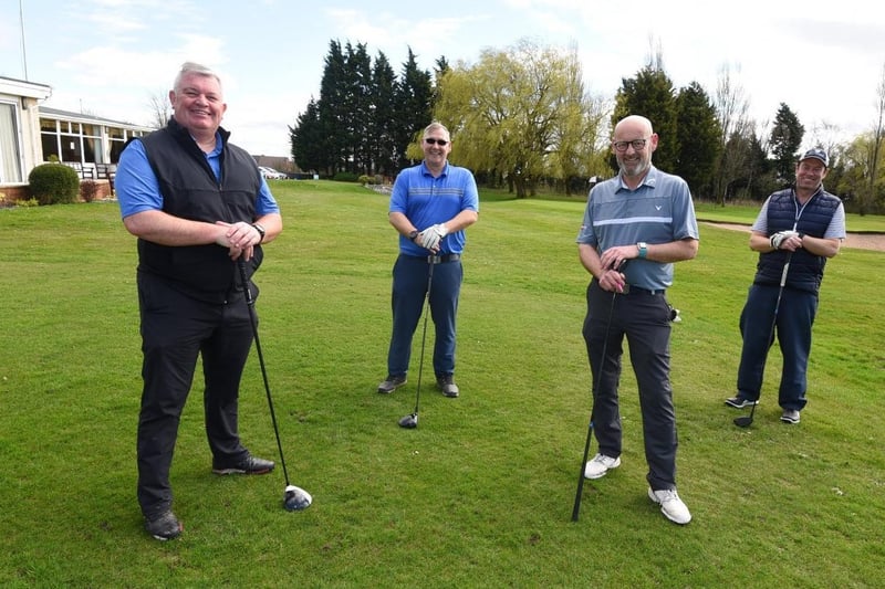 From the left: Kevin Cleaver, Jay Stanley, Wayne Hammond and Kevin Prescott back in action at Gathurst Golf Club