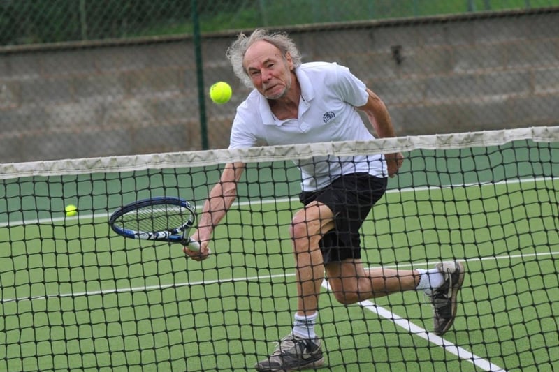 Stan Mapson, president at Bellingham Tennis Club, Wigan, back in action at long last