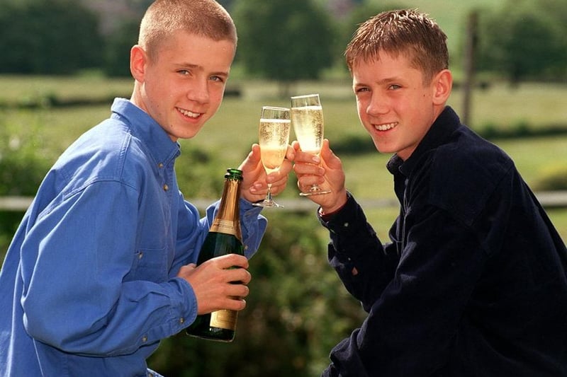 Twins Michael and John Broadhead were toasting GCSE exam results success at their home in Guiseley.