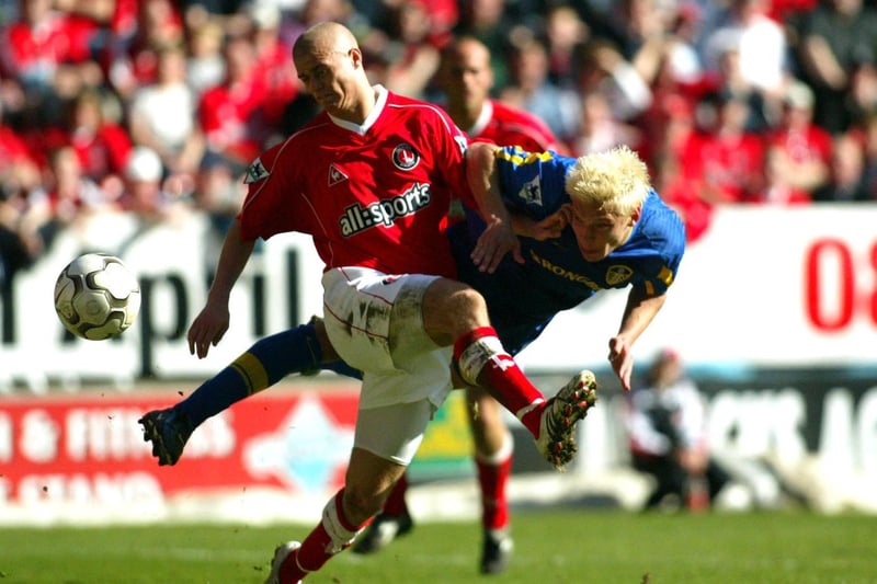 Striker Alan Smith goes close with a header.