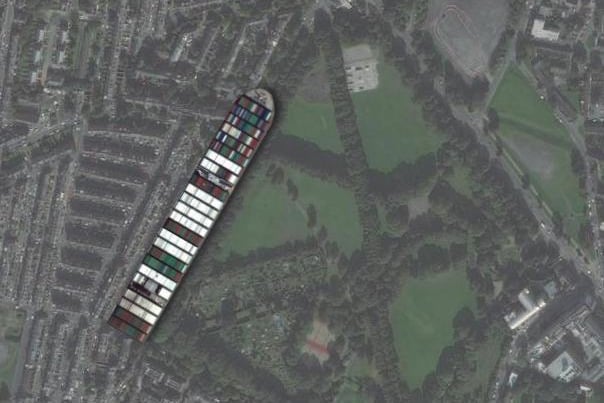 Woodhouse Moor is only slightly longer than the famous Ever Given ship.