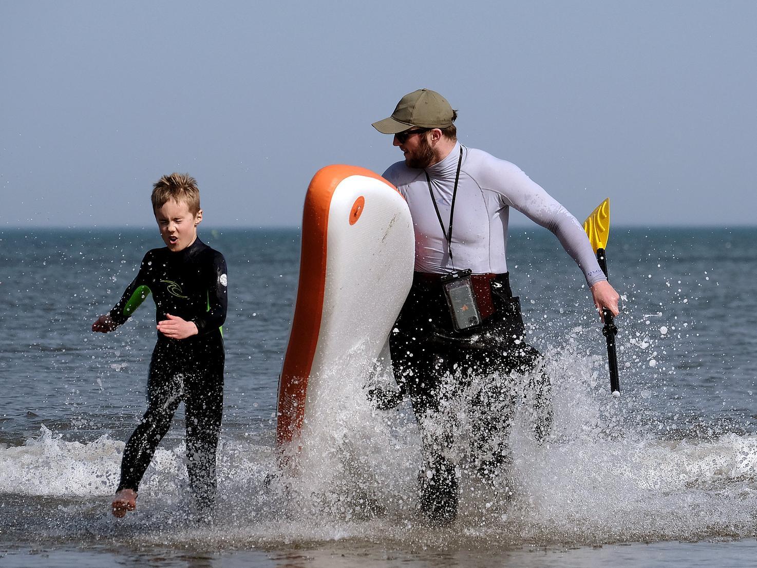 Enjoying the surf on North Bay. Picture: JPI Media/ Richard Ponter