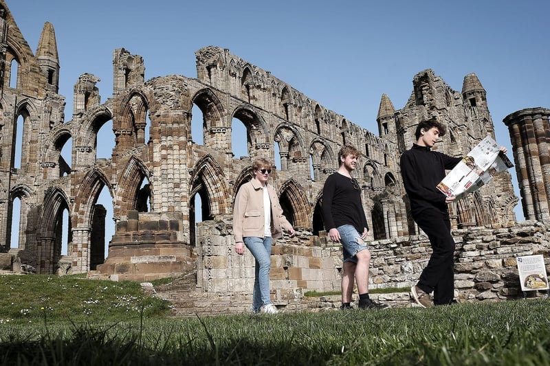 Visitors exploring the abbey as it reopens.