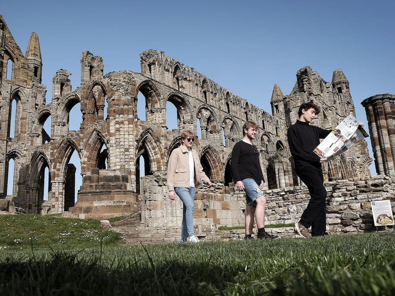 Visitors exploring the abbey as it reopens.