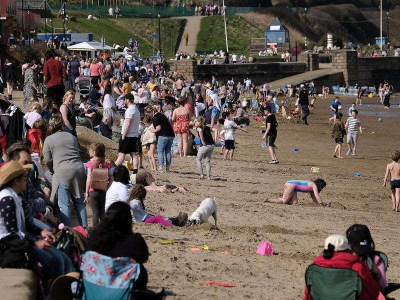 People flocked to enjoy the sunshine on North Bay.