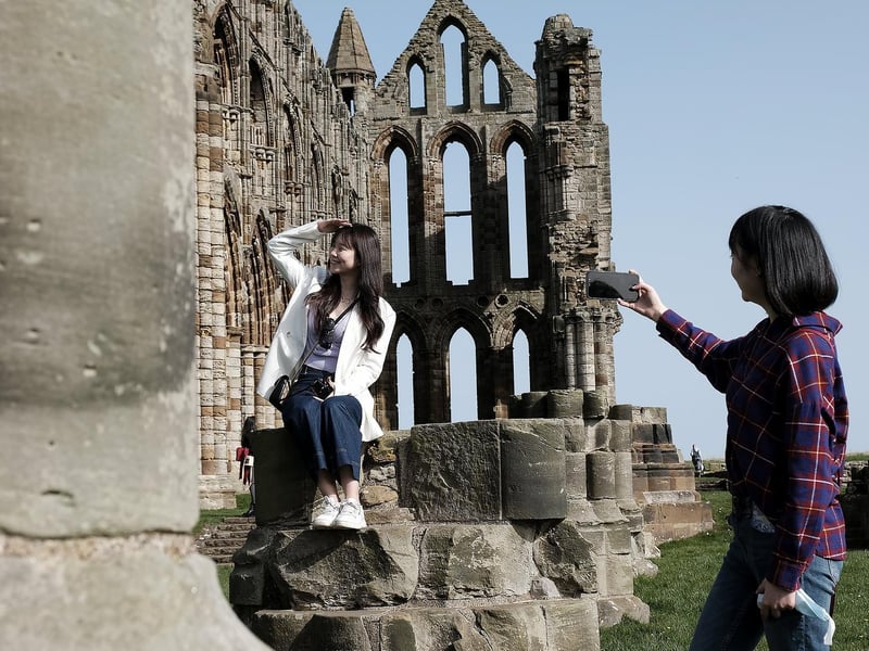 Visitors stage a photo shoot.