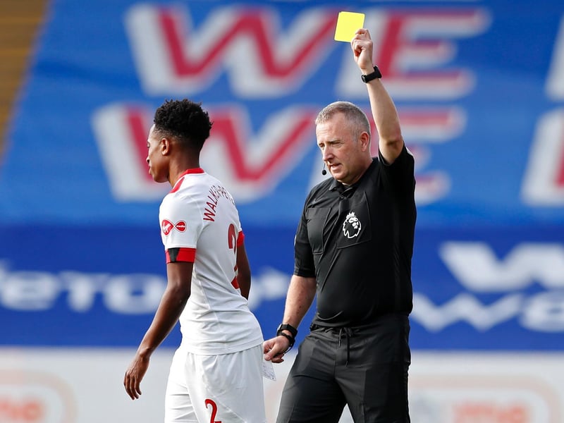 Goals per game: 1.57. Fouls per game: 10.94. Yellow cards per game: 1.72. Overall fouls per booking: 6.35. Most yellow cards per game: Burnley (2.64). Fewest fouls per booking: Burnley (3.52).
