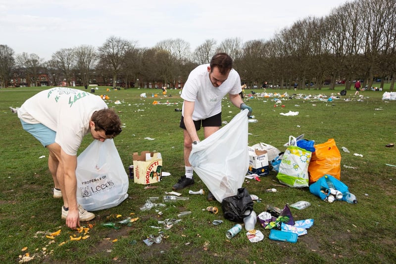In scenes more akin to those you might see at a rubbish tip than at a public park, beer bottles, disposable barbecues, food wrappers and shards of glass could be seen strewn across the grass