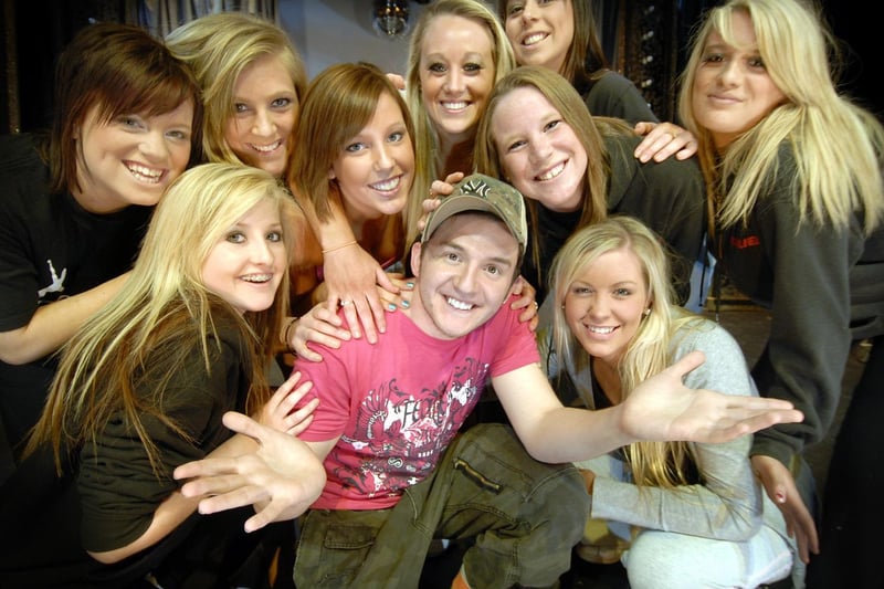 Scarborough's TV singing show star Danny Rhodes in rehearsals for his One Night show at the YMCA, pictured with dancers from the Rowlies Dance Academy who performed in the show.