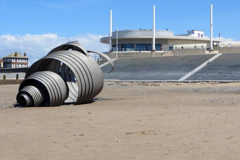 Mary’s Shell on Cleveleys beach is a piece of public art. Find it on the sands near the seafront cafe, opposite Jubilee Gardens.