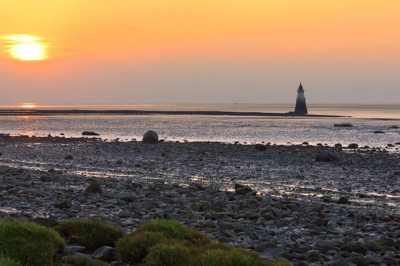 On the south edge of the Morecambe Bay near Glasson Dock, at the mouth of the river Lune sits Plover Scar Lighthouse. It was built in 1847 on a rock ledge that is only uncovered at low tide and stands 26ft high. The lighthouse can be reached by a short walk from Cockerham Sands caravan site, which also passes the site of the 12th century Cockersand Abbey.