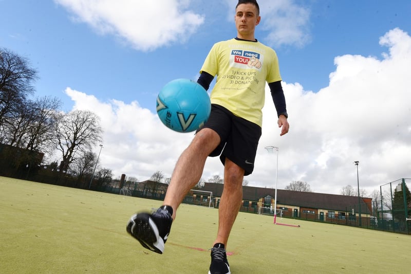 Scott Lycett, a PE teacher at Bedford High School, Leigh, is challenging staff and students to do 30,000 kick-ups, to raise funds and awareness of Young Minds mental health charity for young people.