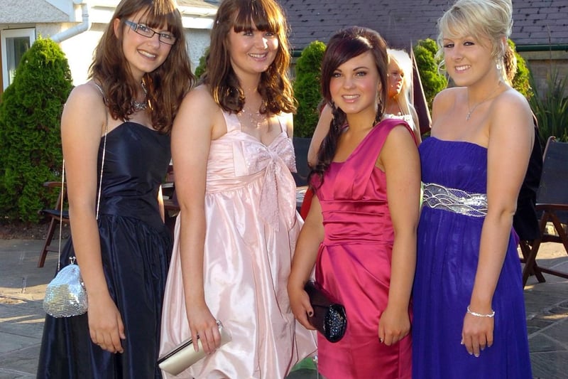 St Bede's Catholic High School leavers ball at Ribby Hall Leisure Village. From left, Lucy McIndoe, Lucy Sellick, Laura Cox and Becky Edwards.
