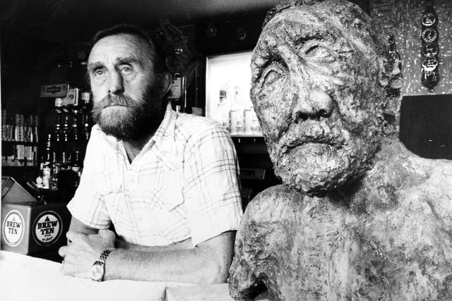 Ted Carroll, the TV and film extra with the 180 degree nose, was learning to live with himself at his pub, the Rose and Crown in Ilkley. The new Ted, with the old nose, is a bronze bust modelled by a sculptress Janet Bowler at Ilkley College.
