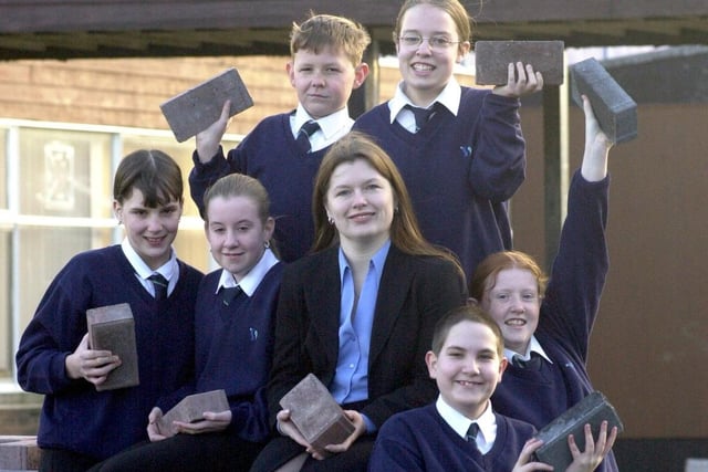 These pupils were getting ready for the launch of a new Poetry Pathway. Pictured, back left to right, Robert Clark and Sarah Hack. Front, left to right, Kim Rowley, Jen Rayner, Debby Callagham (art Teacher) and Patrick Garrigan.