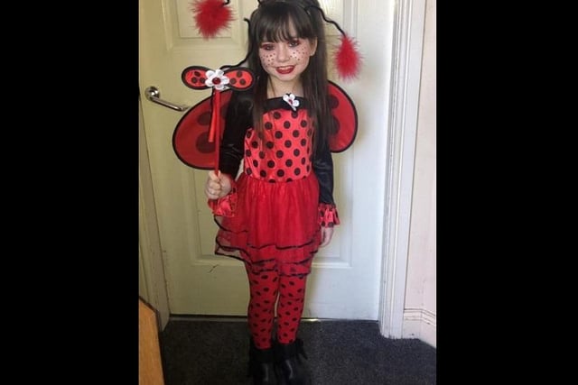 Gemma Broadley sent this picture of Gracie dressed as the lady bird from James and the Giant Peach.