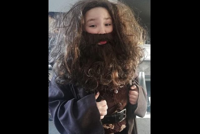 Harry Potter characters are always popular! Here's Max dressed as Hagrid. Picture sent in by Naomi Walker.