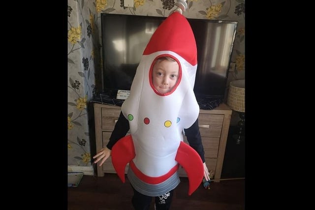 Demi Byrne sent us this snap of Noah dressed as his favourite thing, a rocket!