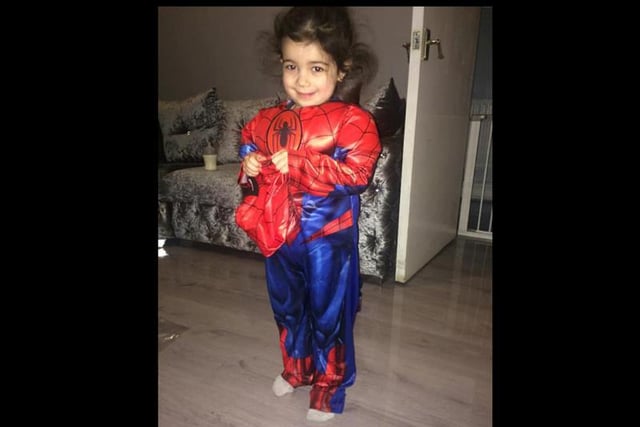 Ayla Nestoruk, aged 3, As Spider-Man