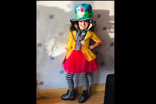 Lexie aged 7 as The Mad Hatter