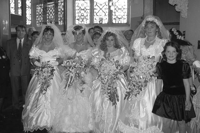 Four gypsy couples tied the knot in a ceremony in Preston which lasted nearly an hour. The ceremony at St Walburges Church, was thought to be the first of its kind ever to be held in the town. Michael McCann and Kathleen Delaney; James Gavin and Margaret McCann; Frances Gavin and Barbara McCann; and Daniel McCann and Eileen Gavin were all married in the ceremony