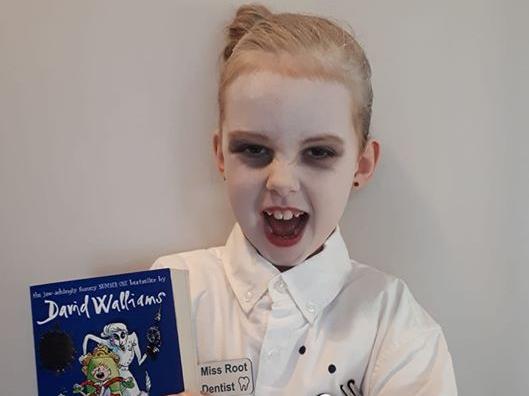 Lindsay Wishart sent this photo of Mollie, aged eight, as Miss Root from The Demon Dentist.