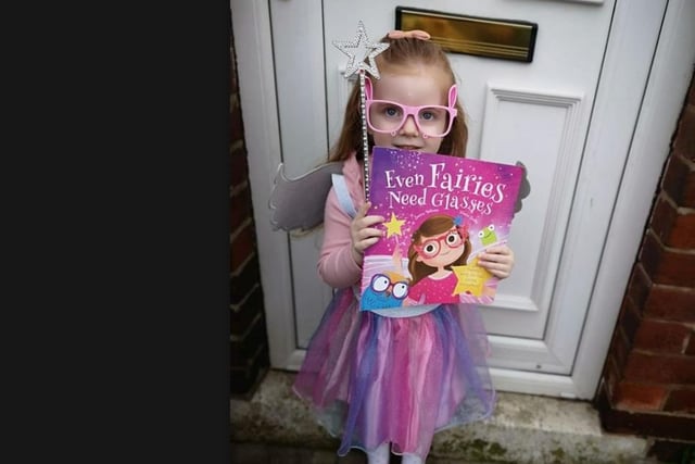 Aeryth, aged 3, as the fairy from Even Fairies Need Glasses.