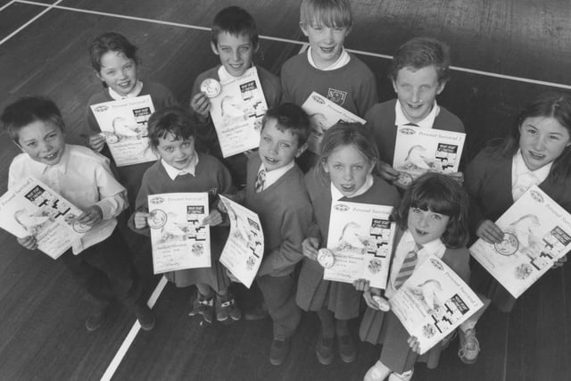 Ten of Seamer and Irton Primary School pupils are pictured with their Personal Survival 2 certificates in March 1994. From back, left, James Bryant, Jenna Parker, Dean Fletcher, Jonathan Mallory, Mark Hepples, Joanne Charlton; front, Lauren Parker, Simon Finnigan, Katherine Green and Laura Hall.