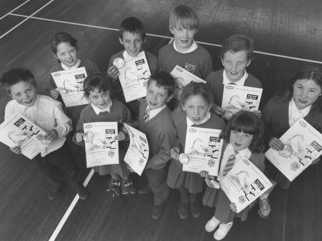 Ten of Seamer and Irton Primary School pupils are pictured with their Personal Survival 2 certificates in March 1994. From back, left, James Bryant, Jenna Parker, Dean Fletcher, Jonathan Mallory, Mark Hepples, Joanne Charlton; front, Lauren Parker, Simon Finnigan, Katherine Green and Laura Hall.