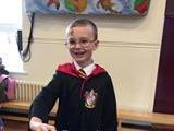 Sam, age six, as Harry Potter