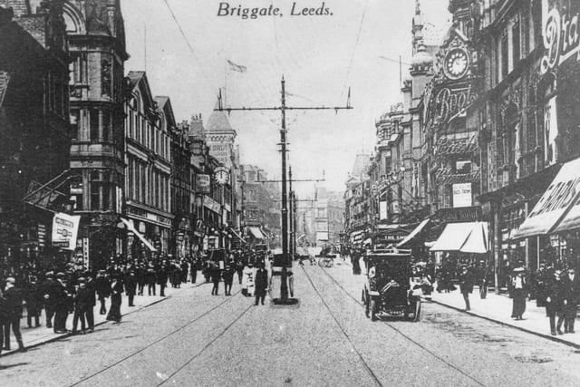 A view of Briggate in the early 20th century.