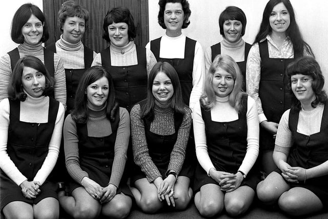 Staff from Nat West Bank in Wigan in 1973