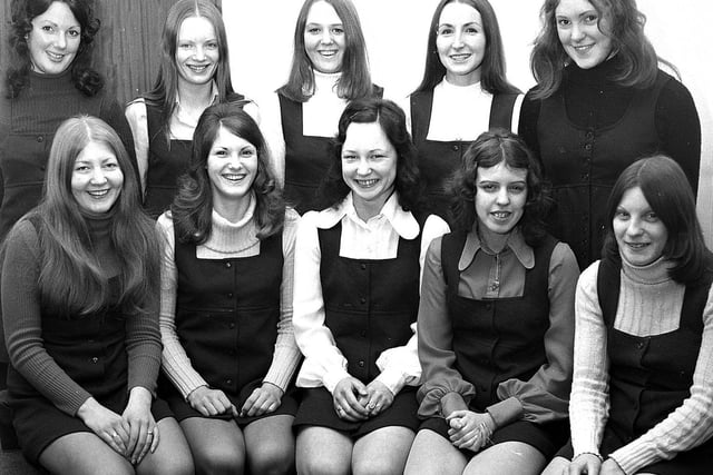 Staff from Nat West Bank in Wigan in 1973