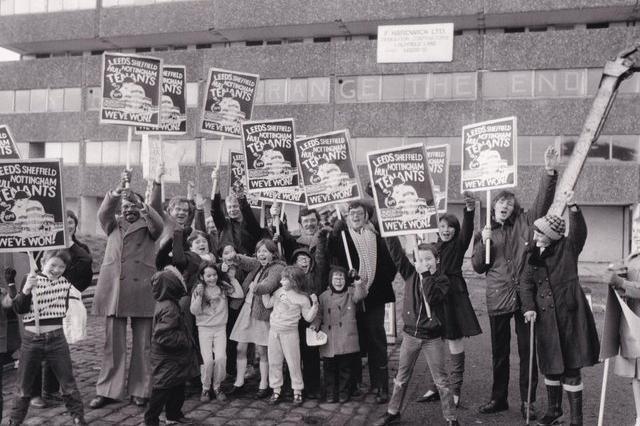 January 1983 and a councillor and residents prised a plaque with a crowbar from Endon Croft to symbolise the beginning of the end for the flats complex.