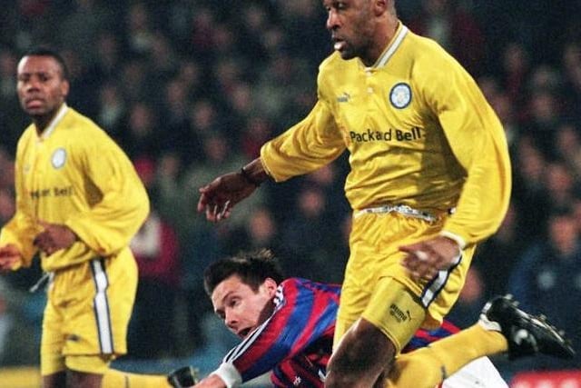 Brian Deane screens the ball from Crystal Palace's Leif Andersen. PIC: Adam Butler/PA