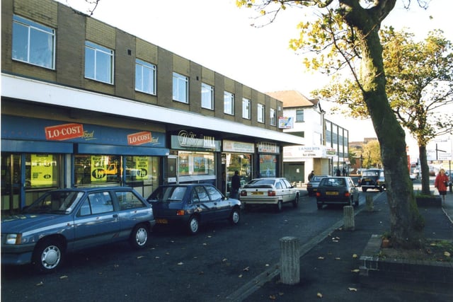 Talbot Road with Empire Grove between the two blocks of shops and Devonshire Road beyond, 1993