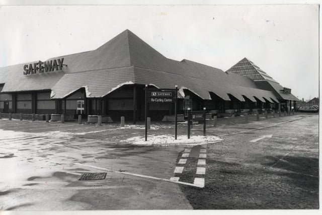 Safeway in Cleveleys, at the junction of Amounderness Way and Victoria Road West, before it became Morrisons The 56,000sq foot floor space superstore opened in 1991.