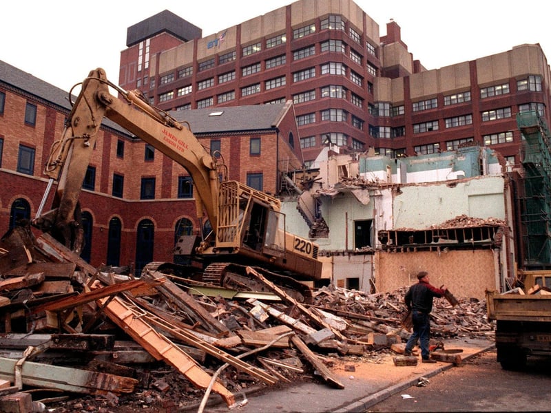 The Salvation Army base on Wellington Street, Leeds, is demolished in January 1997