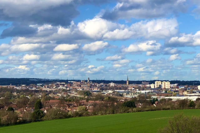 Wakefield viewed from Sandal Castle, by Keith Mack
