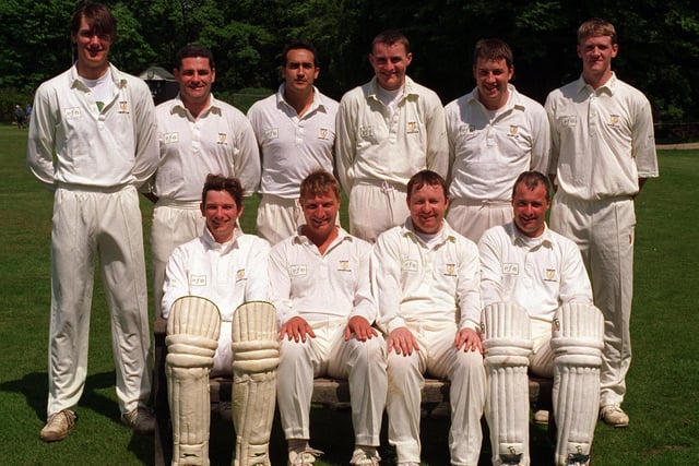 Rawdon CC of the Aire and Wharfe League pictured in May 1997. Pictured, back from left, Greg Johnson, Gary Walker, Andrew Sugars, Darren Murray, Peter Smith and Tom Sumpner. Front, Craig Walsh, Bruce Percy (captain), David Whittaker and Bob Chadwick.