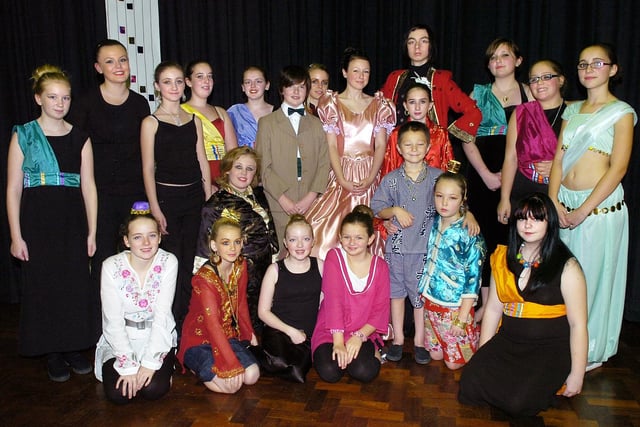 Abraham Guest HS pupils before the dress rehearsal of 'The King & I' with Mark Iddon (King) and Hannah Gaskell (Anna) in 2008