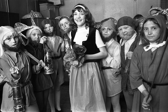 Kitt Green Girl Guides stage a pantomime  Snow White for parents and friends in 1974