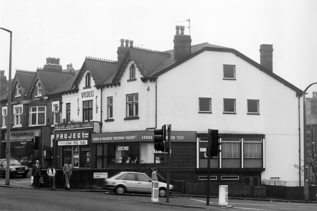 The corner of Roundhay Road and Harehills Lane in October 1983.