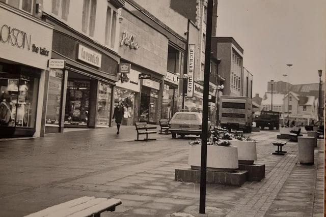 This looks like its the early 1980s, or perhaps late 70's - can any readers help with the date? Cavendish, John Collier tailors and Currys tucked away in the middle of the the parade of shops are pictured here